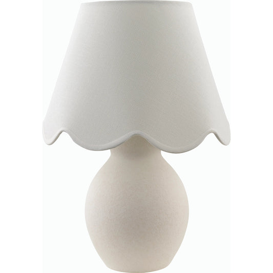 Dolce Table Lamp - 530714 by Livabliss in body: white, shade: white, cord: translucent and glazed. Made from ceramic, cotton in a modern style.