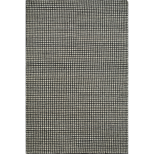 Damier Rug - 485103 by Surya in cream, black. Made from face: 100% wool, warp: 100% cotton in a unique style.