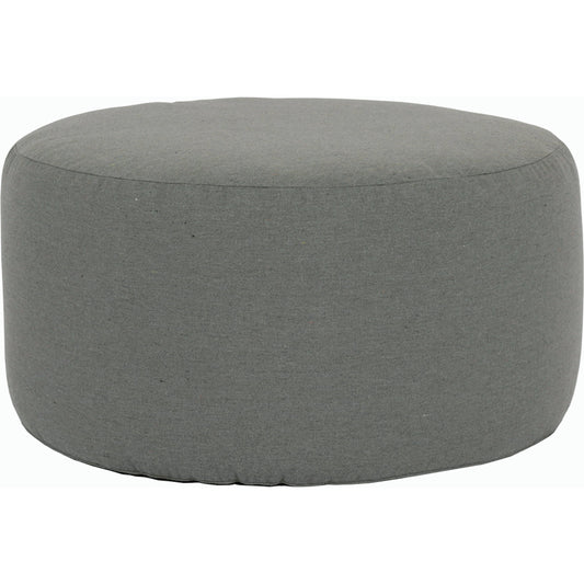Round Outdoor Coffee Table/Ottoman by Sunset West in granite. Made from sunbrella in a modern style.
