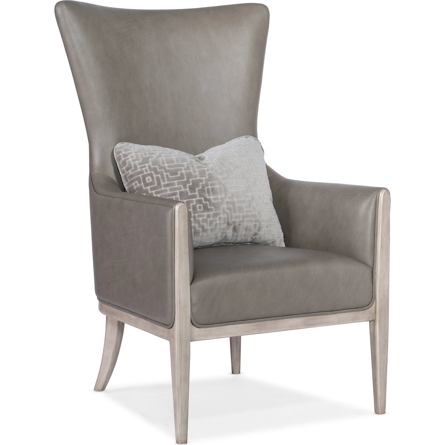 002 SI-1996328 | Primary Silo | Kyndall Club Chair by Hooker Furniture in light wood. Made from leather, fabric, (semi-aniline top grain) in a modern style.