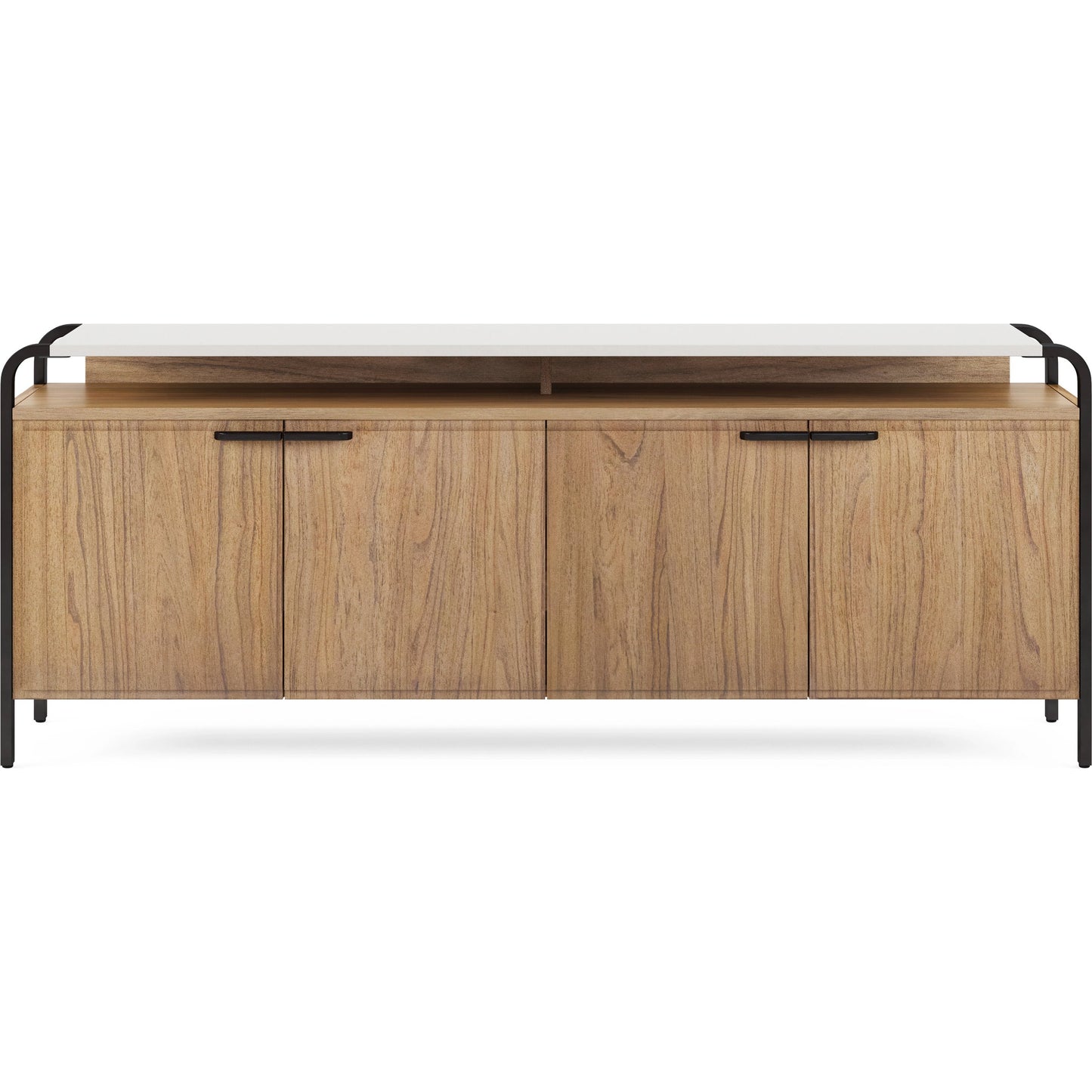 002 SI-2065169 | Additional Silo | Portico Entertainment Console by A.R.T. Furniture in sienna, white plaster. Made from parawood solids, mindi veneers, resin, steel in a modern style.