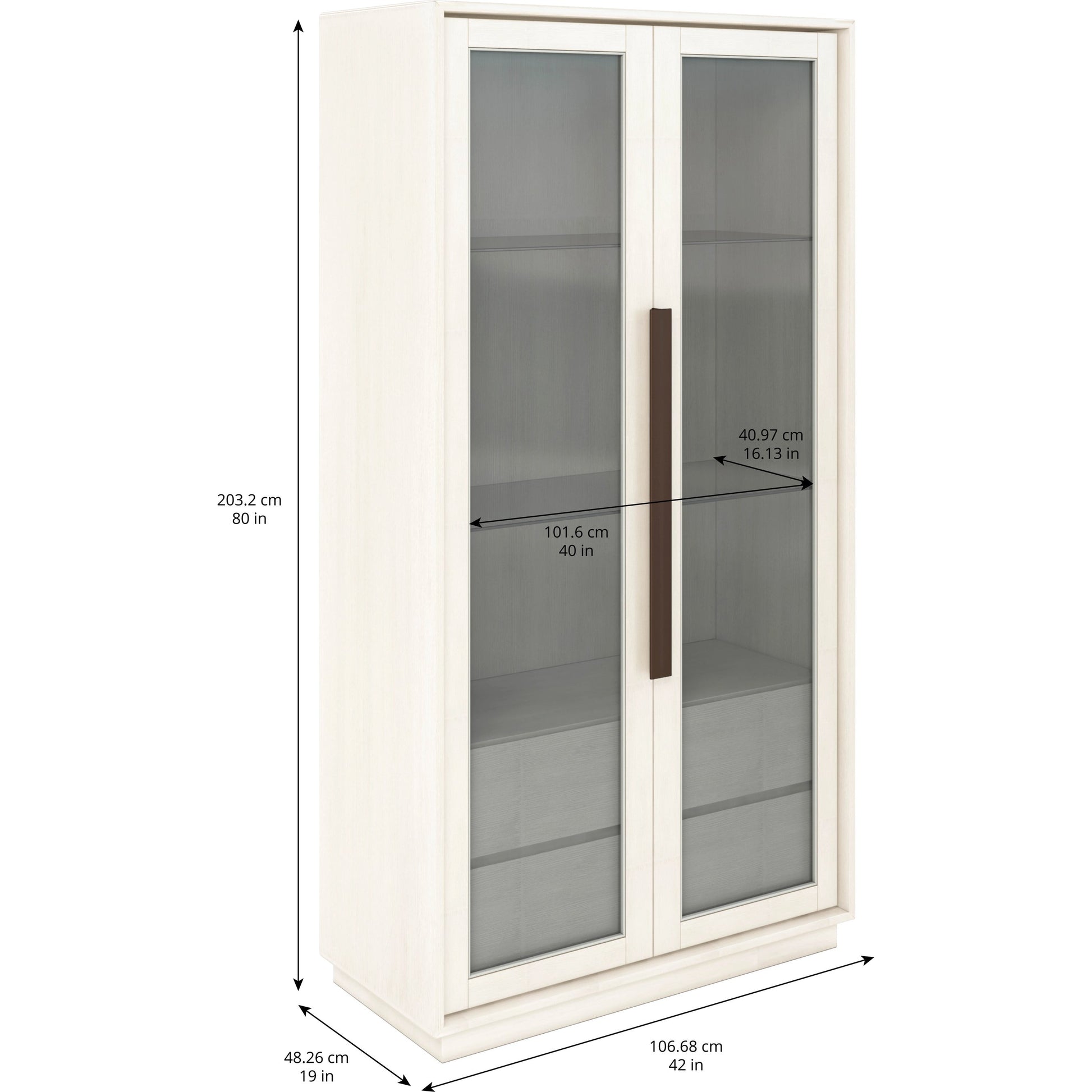 Blanc Display Cabinet by A.R.T. Furniture in alabaster, burnished bronze. Made from parawood solids, metal, glass in a modern style.