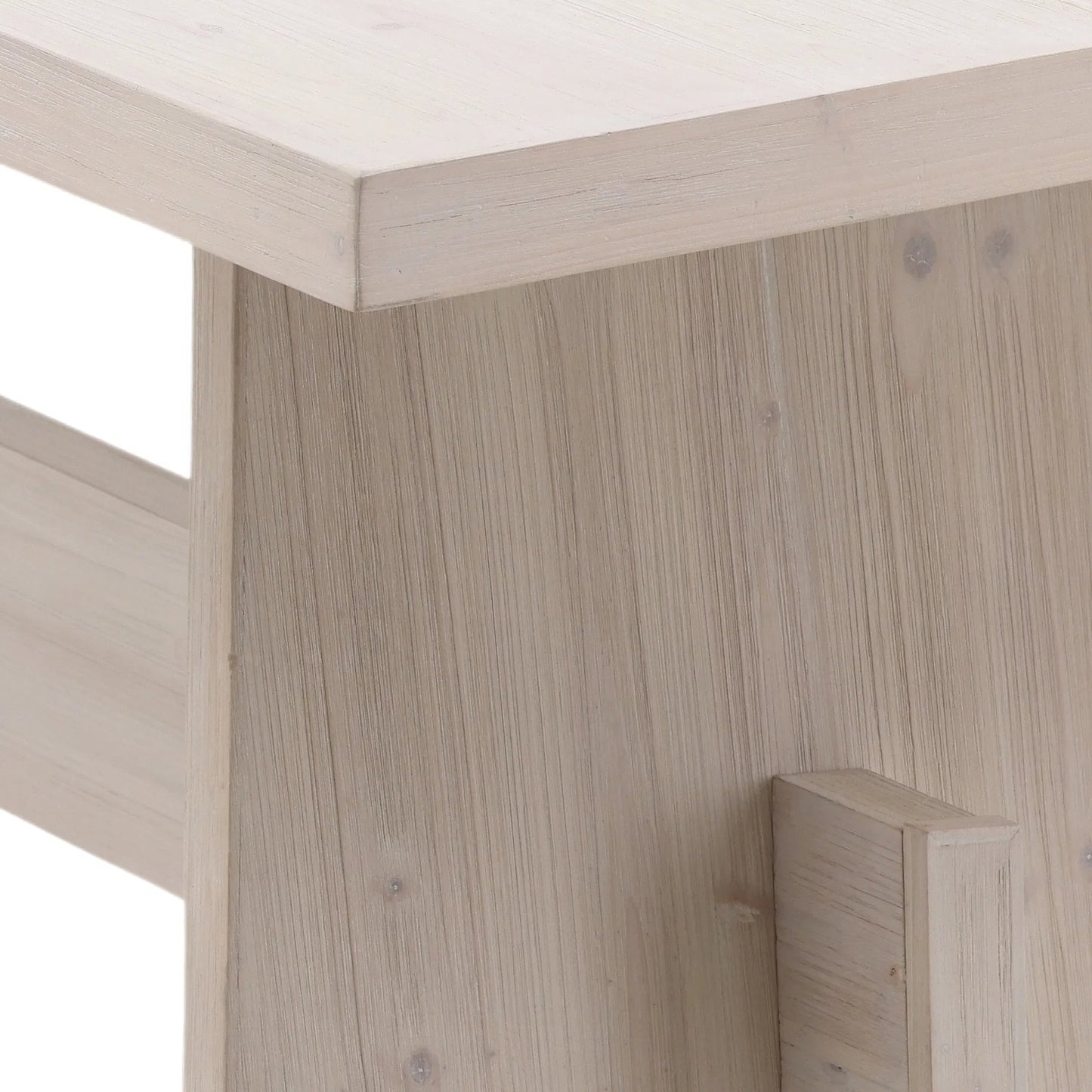 004 SI-2350484 | Closeup | Olin Dining Table by Arch & Plane in whitewash. Made from reclaimed pine wood in a transitional style.