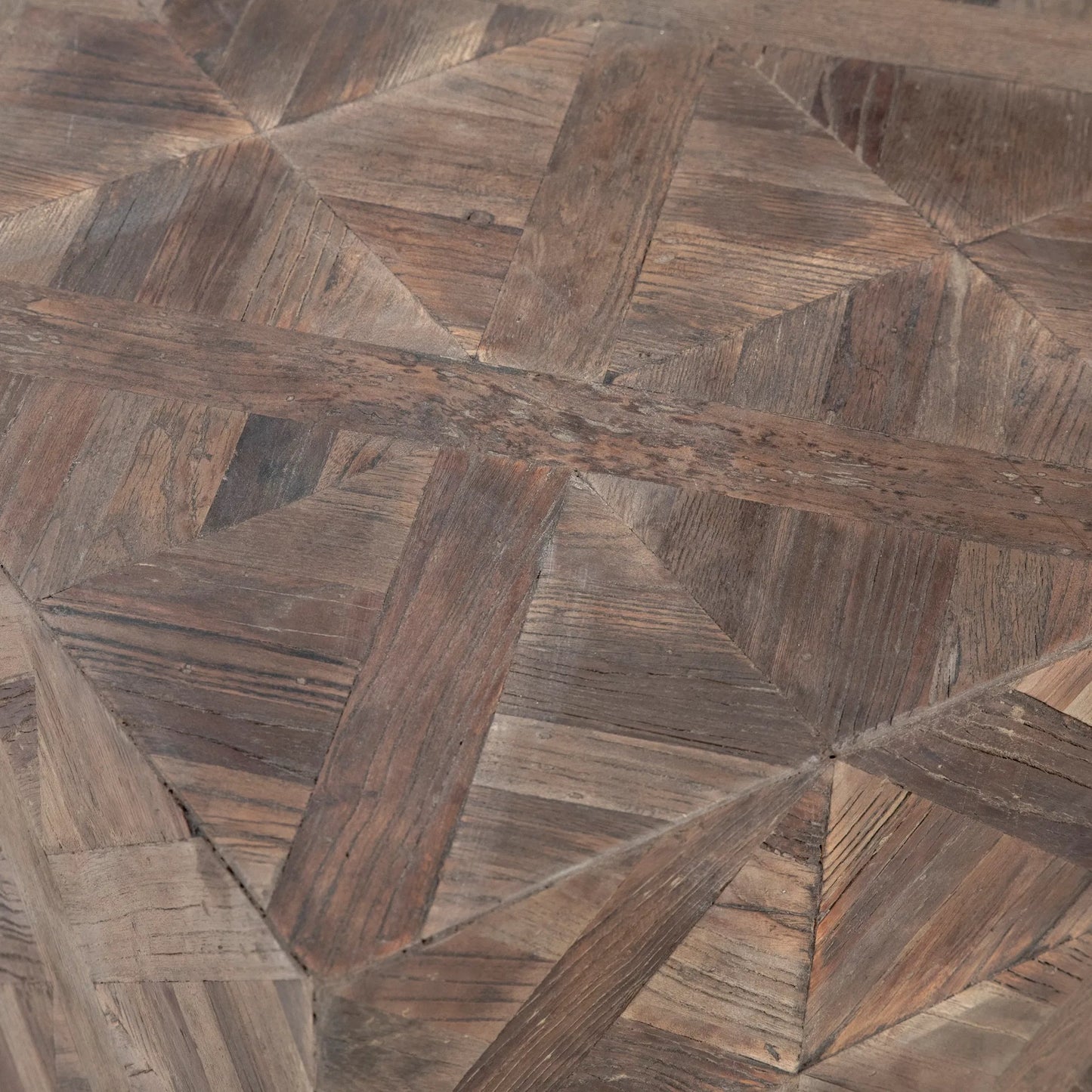002 SI-2075317 | Closeup | Everett Reclaimed Wood Coffee Table by Arch & Plane in brown and medium brown sealed finish. Made from reclaimed elm wood in a modern style.