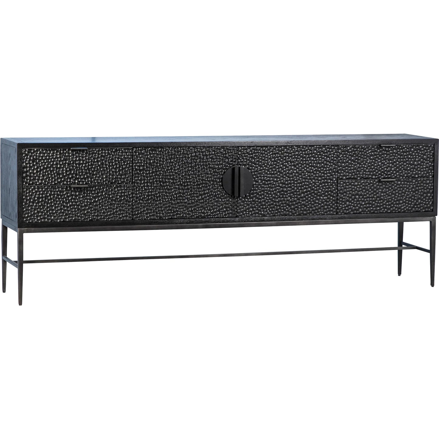 001 SI-2075402 | Primary Silo | Onyx Modern Textured Sideboard by Arch & Plane in black. Made from oak, pine wood, iron in a modern style.