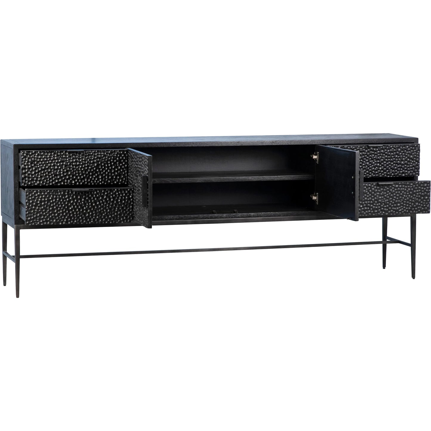 003 SI-2075402 | Additional Silo | Onyx Modern Textured Sideboard by Arch & Plane in black. Made from oak, pine wood, iron in a modern style.
