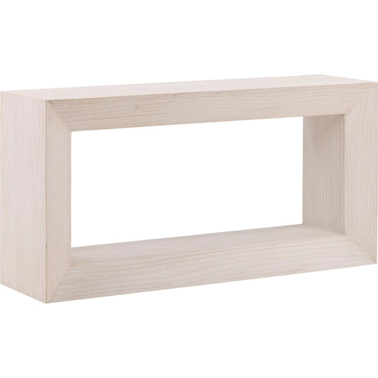 Taran Console Table by Arch & Plane in whitewash. Made from reclaimed pine wood in a transitional style.