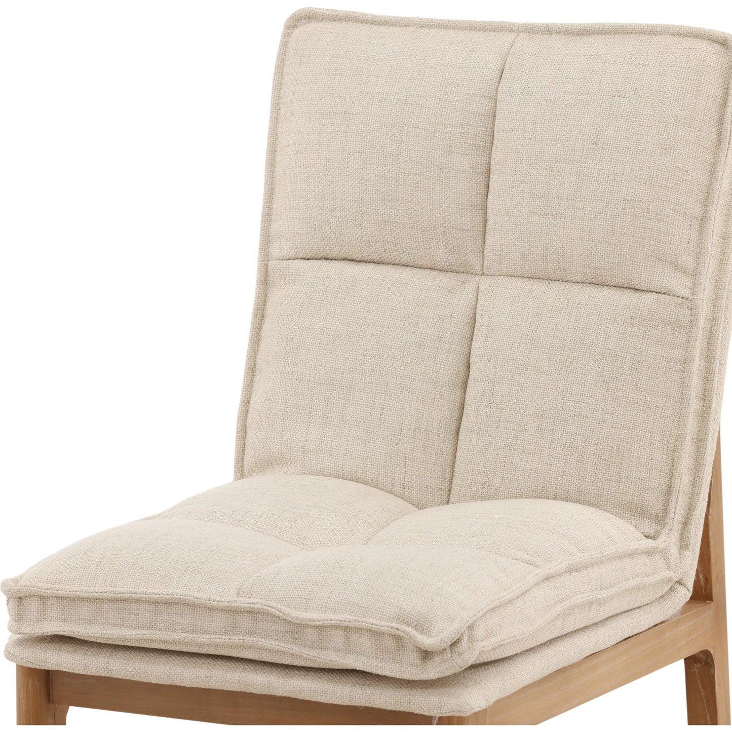 006 SI-2532768 | Closeup | Ottie Dining Chair (Set of 2) by Arch & Plane in beige, light natural. Made from linen fabric, elm wood in a unique style.