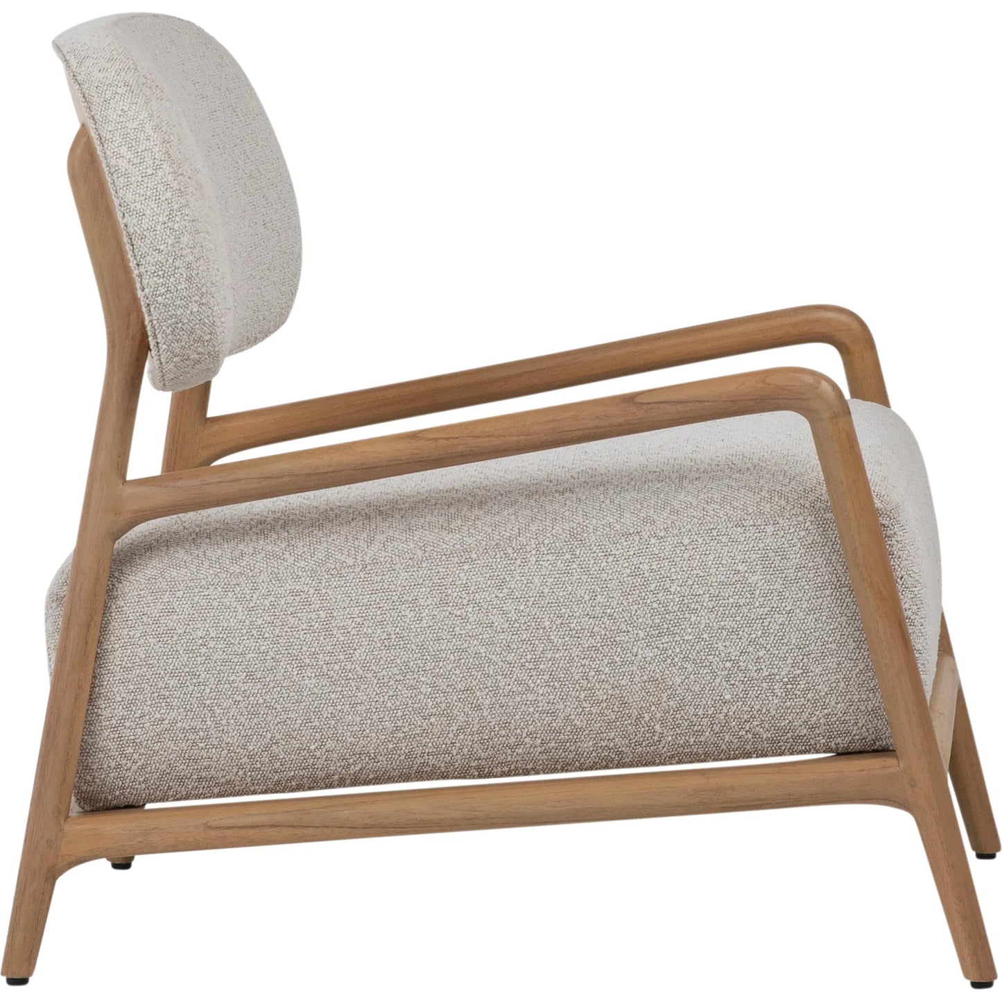 005 SI-2350528 | Additional Silo | Donney Occasional Chair by Arch & Plane in cream boucle upholstery, natural wood. Made from polyester blend upholstery, mindi wood frame in a unique style.