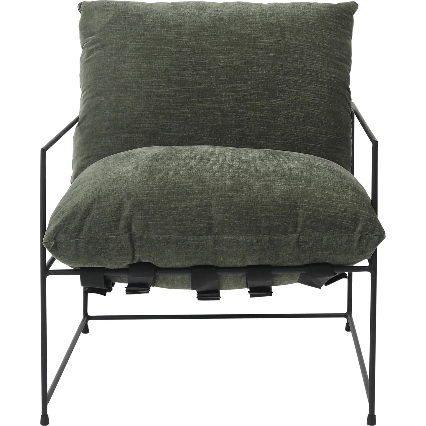 003 SI-2350542 | Additional Silo | Inska Occasional Chair by Arch & Plane in fern green with black iron frame. Made from low pile chenille upholstery with metal frame in a unique style.