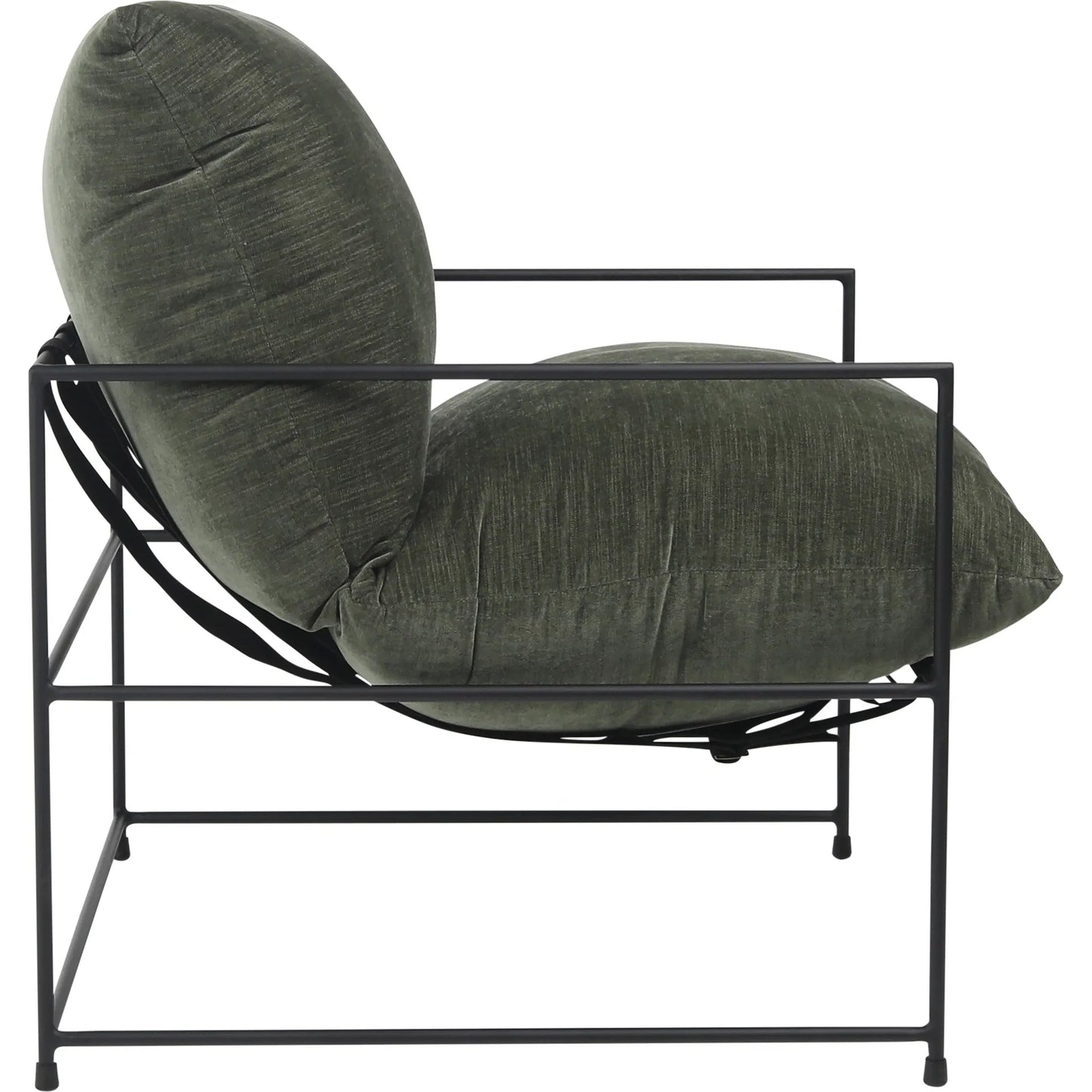 004 SI-2350542 | Additional Silo | Inska Occasional Chair by Arch & Plane in fern green with black iron frame. Made from low pile chenille upholstery with metal frame in a unique style.