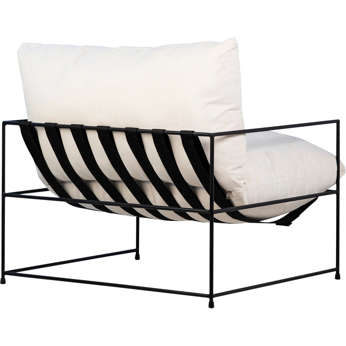 003 SI-1924330 | Additional Silo | Gerhard Natural White Corduroy Arm Chair by Arch & Plane in natural white, black and upholstered. Made from corduroy in a modern style.