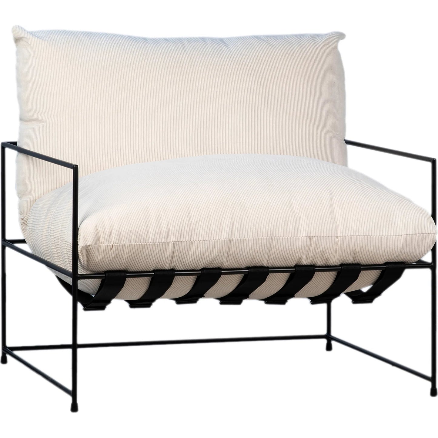 001 SI-1924330 | Primary Silo | Gerhard Natural White Corduroy Arm Chair by Arch & Plane in natural white, black and upholstered. Made from corduroy in a modern style.