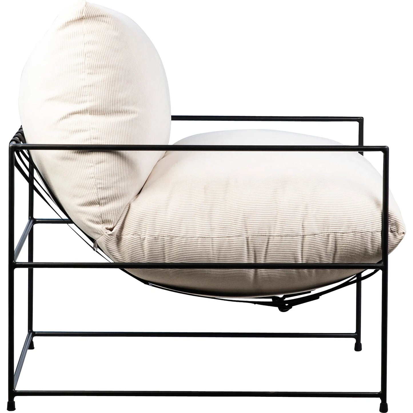 002 SI-1924330 | Additional Silo | Gerhard Natural White Corduroy Arm Chair by Arch & Plane in natural white, black and upholstered. Made from corduroy in a modern style.