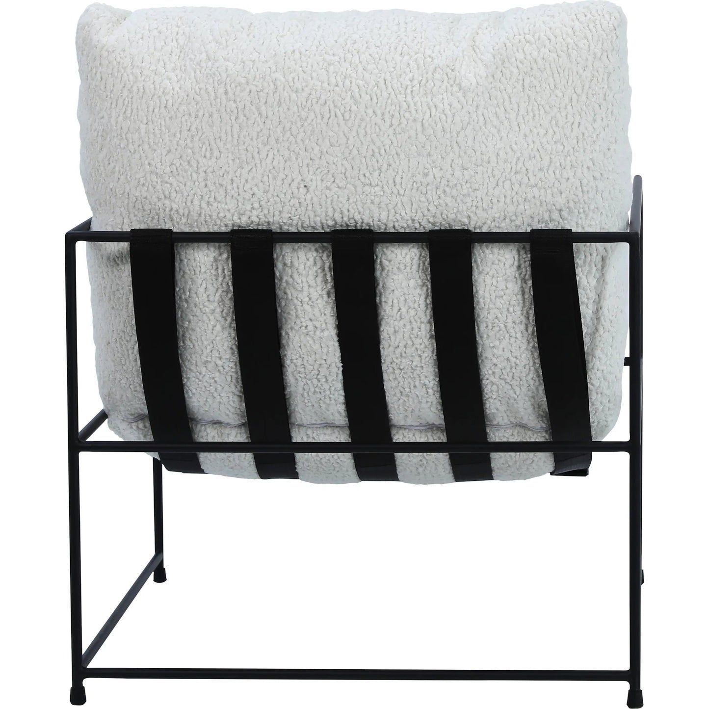 004 SI-1924340 | Additional Silo | White Sheep Skin Upholstered Arm Chair by Arch & Plane in natural white, black and upholstered. Made from sheepskin in a modern style.