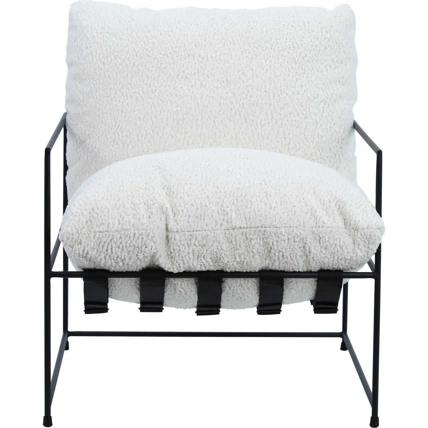 002 SI-1924340 | Additional Silo | White Sheep Skin Upholstered Arm Chair by Arch & Plane in natural white, black and upholstered. Made from sheepskin in a modern style.