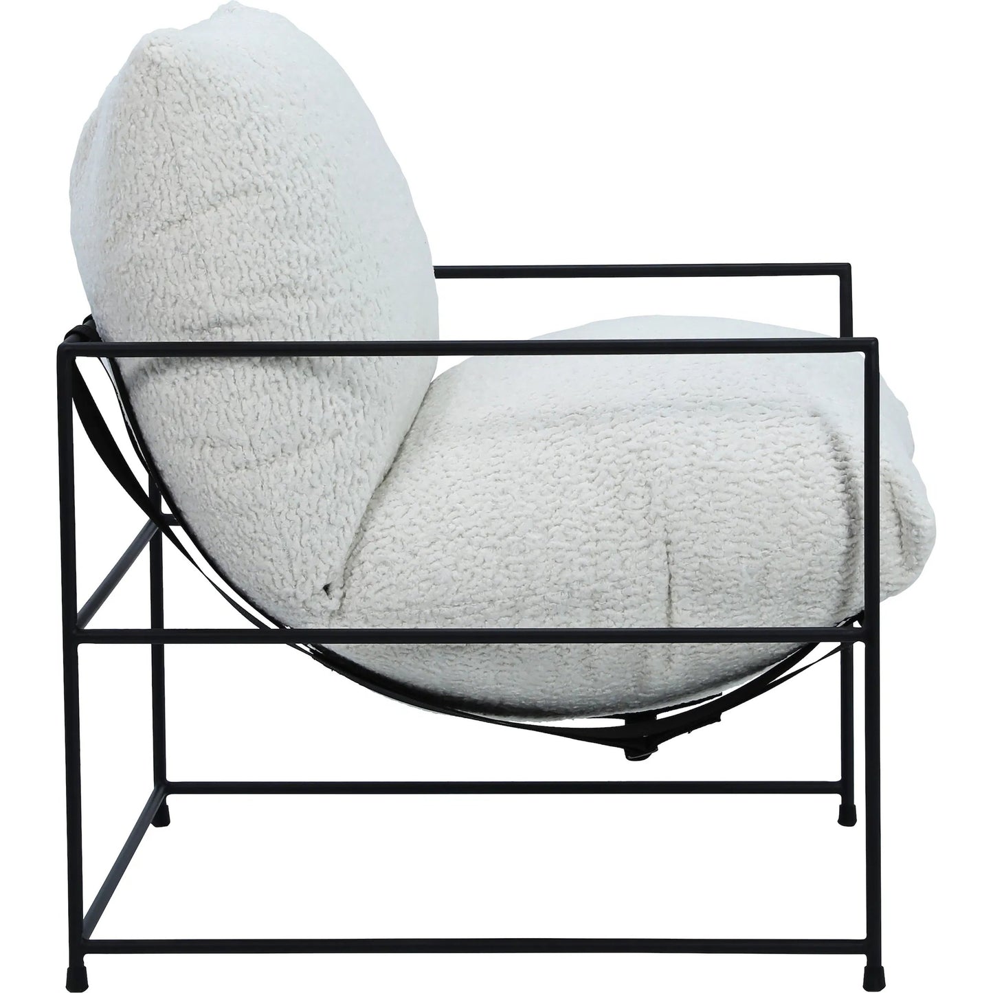 003 SI-1924340 | Additional Silo | White Sheep Skin Upholstered Arm Chair by Arch & Plane in natural white, black and upholstered. Made from sheepskin in a modern style.
