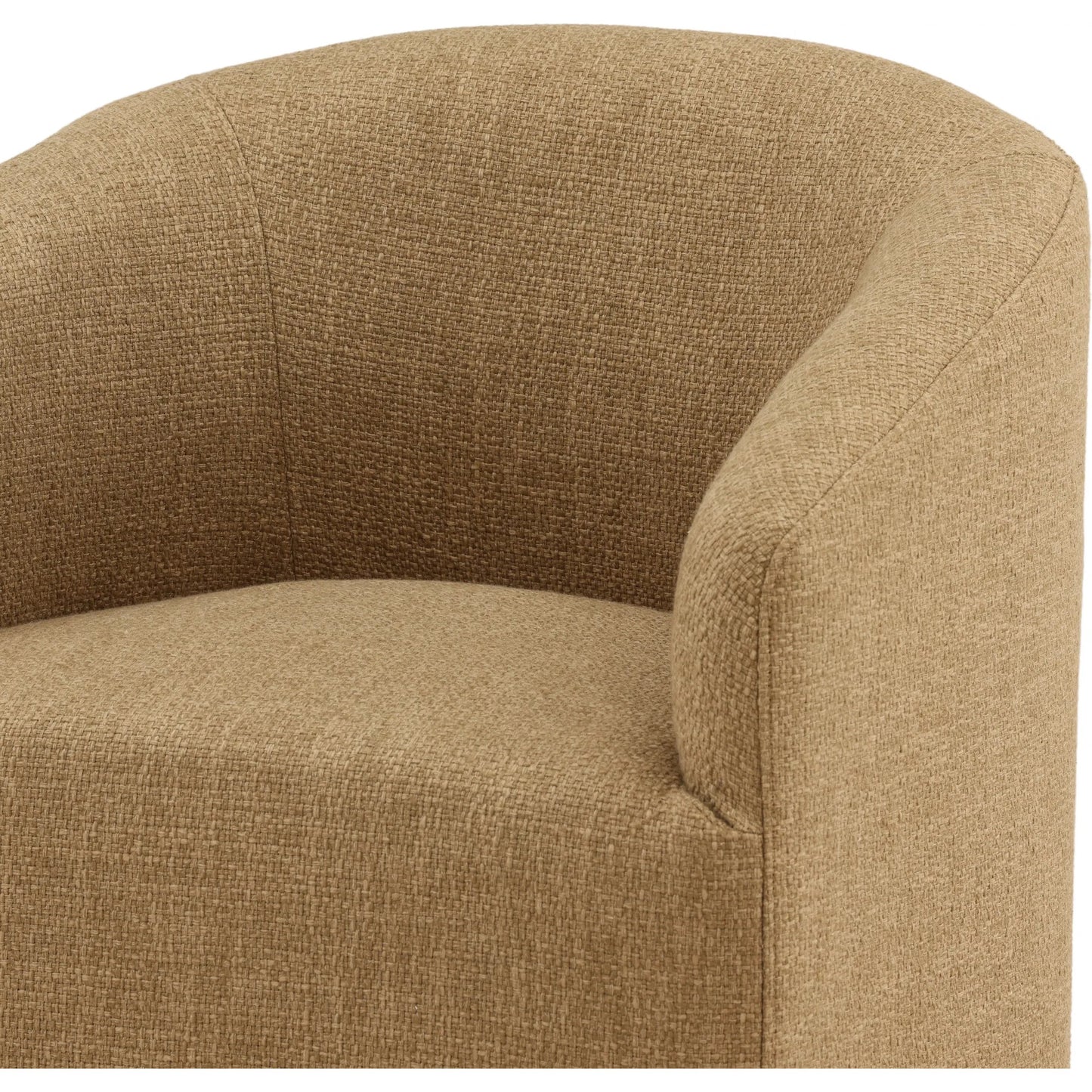 006 SI-2532795 | Closeup | Jefferey Dining Chair by Arch & Plane in camel. Made from basketweave fabric in a unique style.