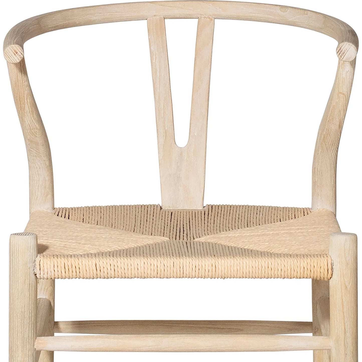 005 SI-1924356 | Closeup | Wishbone Back Natural Oak Chair with Woven Seat by Arch & Plane in light blonde. Made from oak in a modern style.