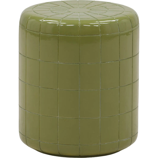 Eric End Table by Arch & Plane in green. Made from lightweight concrete in a eclectic & global style.