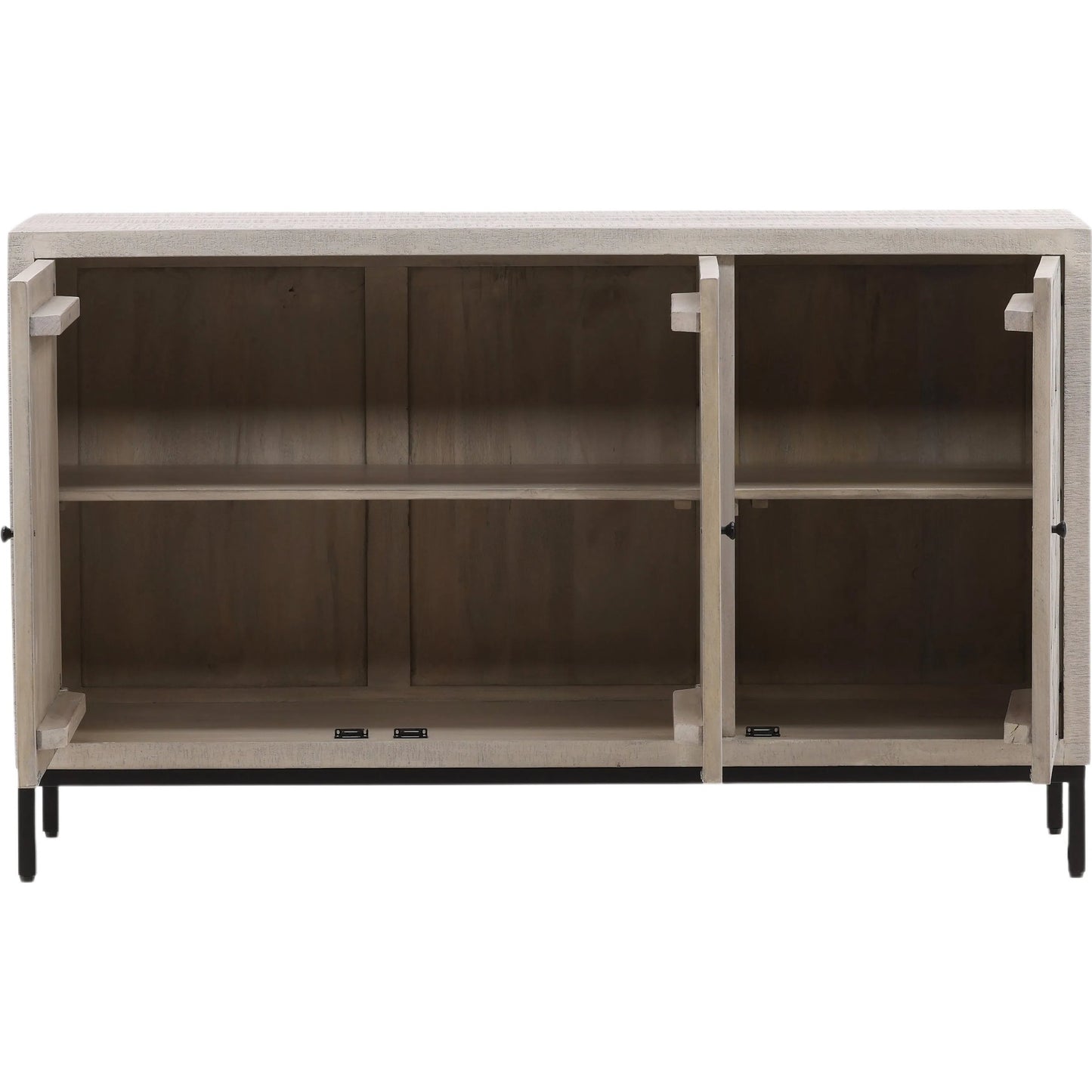 005 SI-2075434 | Additional Silo | Selene Geometric Sideboard by Arch & Plane in brown and light grey wash sealed finish. Made from reclaimed mango wood, iron in a modern style.