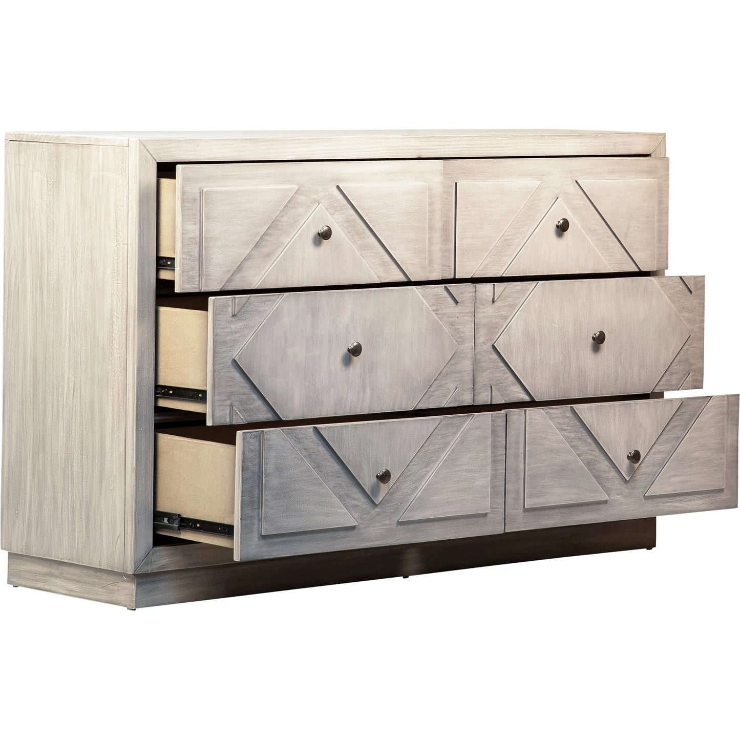 003 SI-2075455 | Additional Silo | Theia Dresser by Arch & Plane in white, grey and light grey wash finish. Made from pine wood in a modern style.
