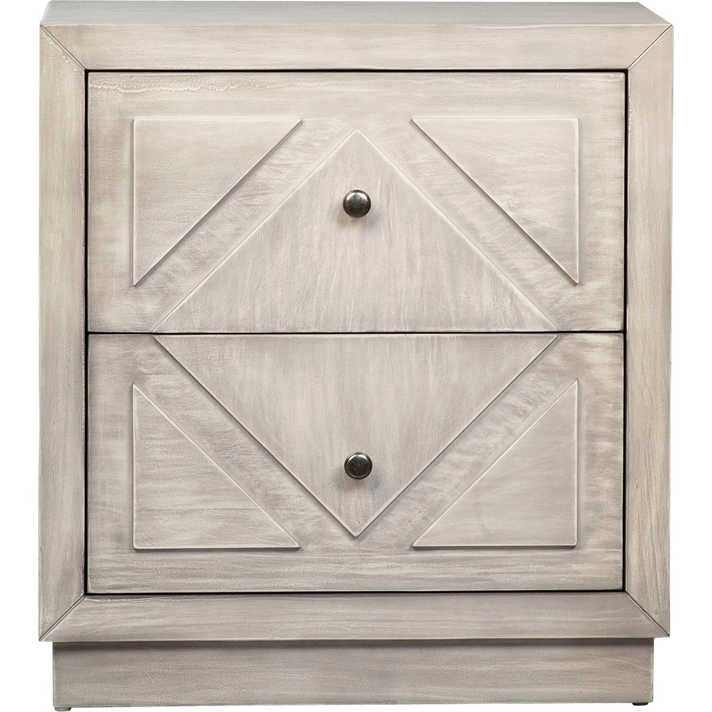003 SI-2075252 | Unknown | Artemis Light Grey Nightstand by Arch & Plane in white, grey and light grey wash finish. Made from pine wood in a modern style.