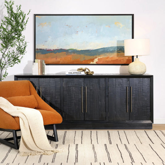 Humphreys Sideboard by Arch & Plane in black. Made from pine wood in a modern style.