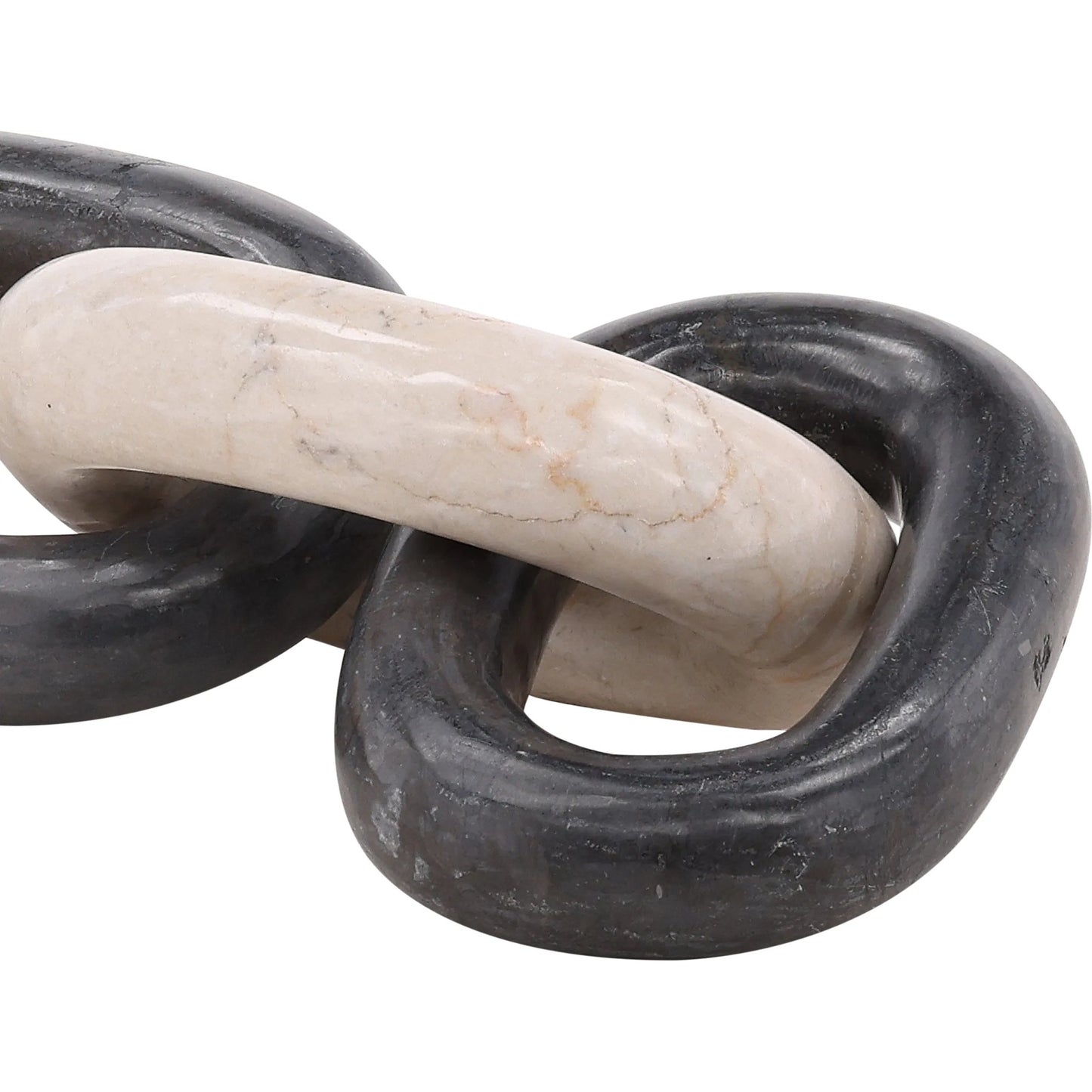 002 SI-2350638 | Closeup | Karin Chain Link by Arch & Plane in cream, black. Made from marble in a modern style.