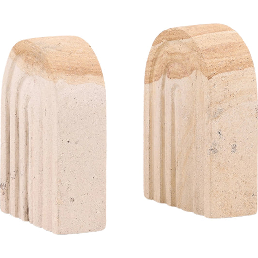 Quillon Bookend by Arch & Plane in natural. Made from palimanan stone in a transitional style.