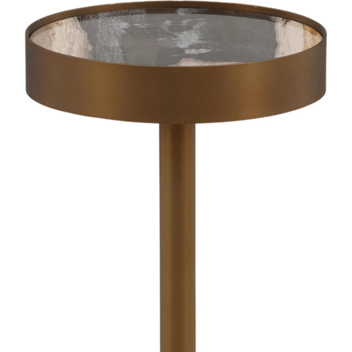 004 SI-2532855 | Closeup | Lance Side Table by Arch & Plane in black, bronze. Made from petrified wood, stainless steel in a unique style.