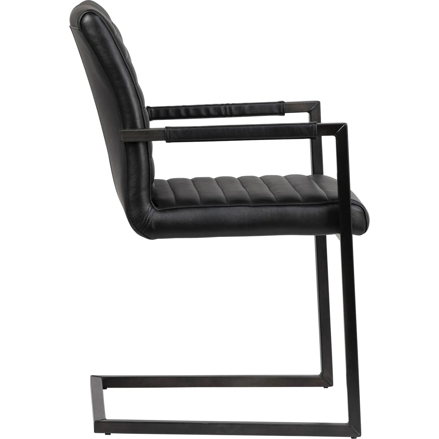 002 SI-1924438 | Additional Silo | Tess Black Leather Dining Arm Chair by Arch & Plane in black. Made from top grain leather in a modern style.