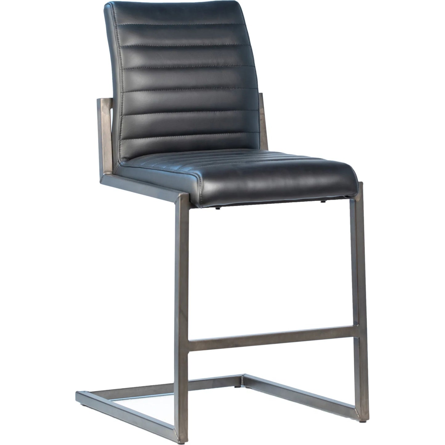 001 SI-1924439 | Primary Silo | Tess Black Leather Counter Stool by Arch & Plane in black. Made from top grain leather in a modern style.
