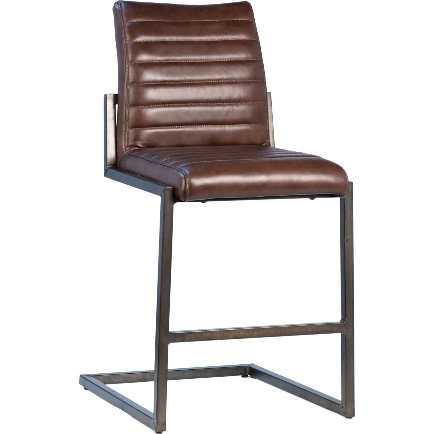 001 SI-1924442 | Primary Silo | Tess Leather Counter Stool in Vintage Brown by Arch & Plane in vintage brown, black. Made from top grain leather in a modern style.