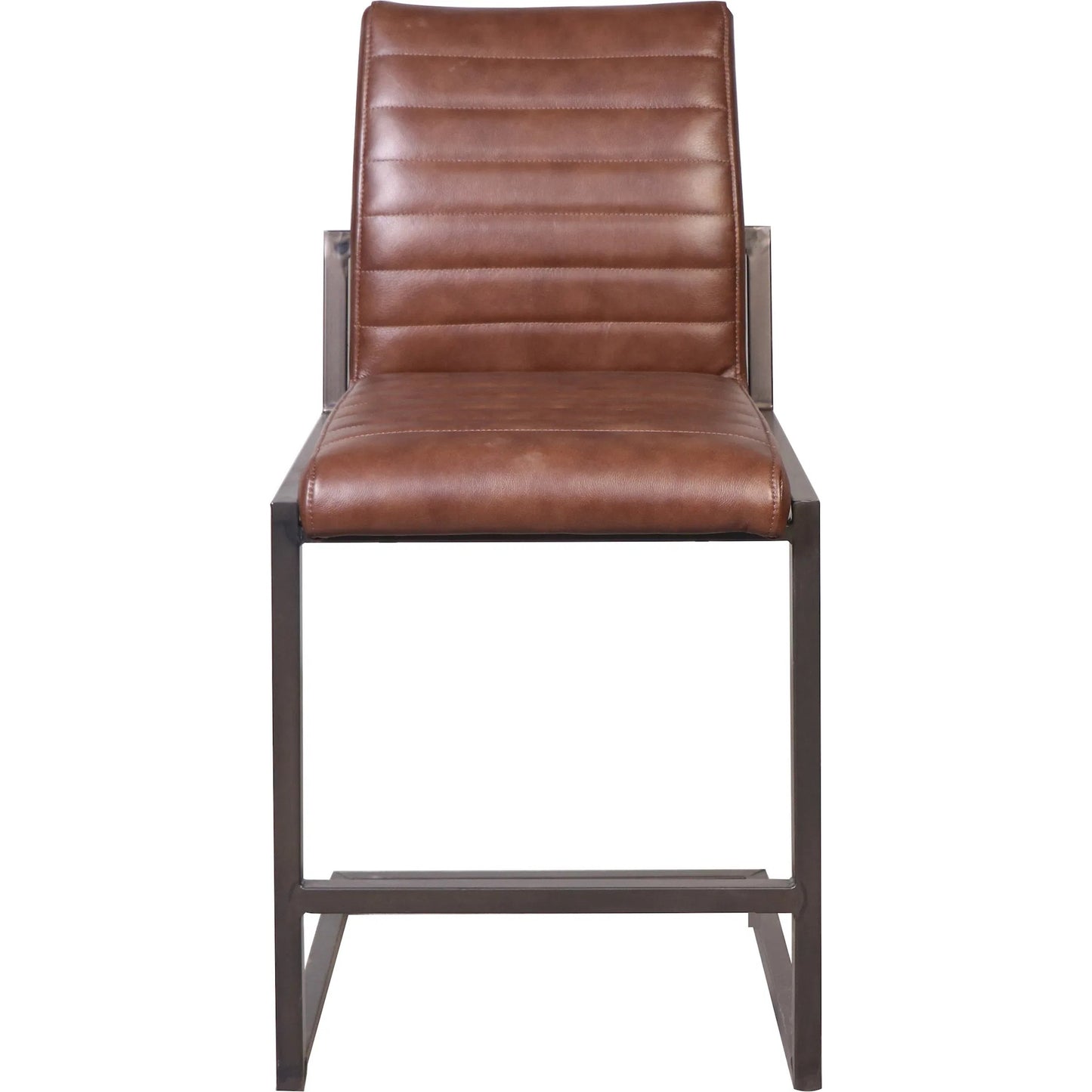 002 SI-1924442 | Additional Silo | Tess Leather Counter Stool in Vintage Brown by Arch & Plane in vintage brown, black. Made from top grain leather in a modern style.