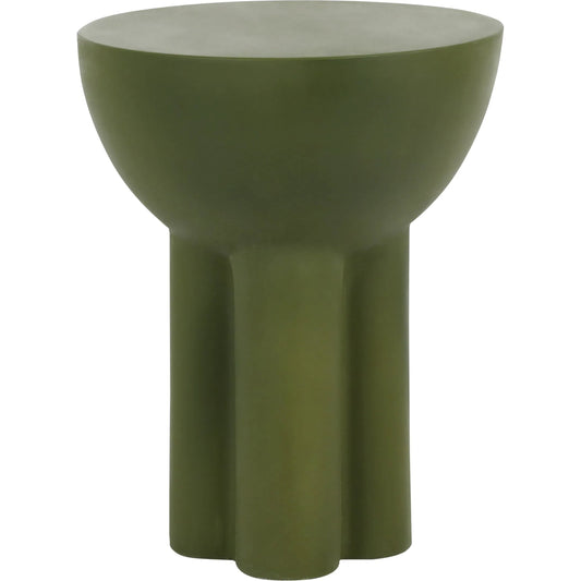 Rhett End Table by Arch & Plane in olive green. Made from concrete in a eclectic & global style.