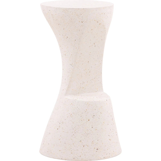 Blair Outdoor Barstool by Arch & Plane in ivory. Made from lightweight concrete terrazzo in a transitional style.