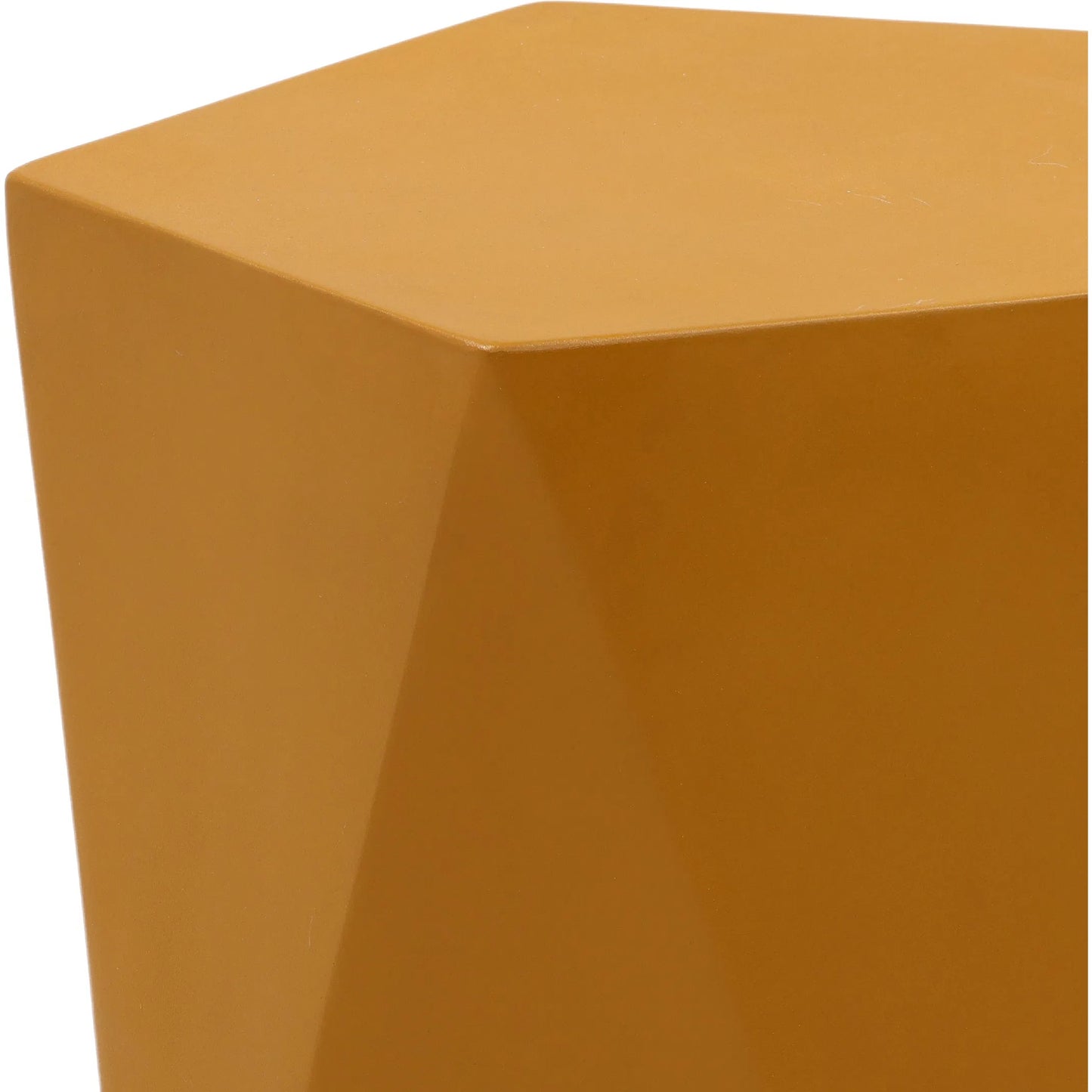 003 SI-2350676 | Closeup | Dune End Table by Arch & Plane in mustard yellow. Made from lightweight concrete in a eclectic & global style.