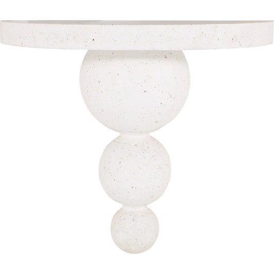 Callum Outdoor Console Table by Arch & Plane in ivory. Made from lightweight concrete terrazzo in a modern style.