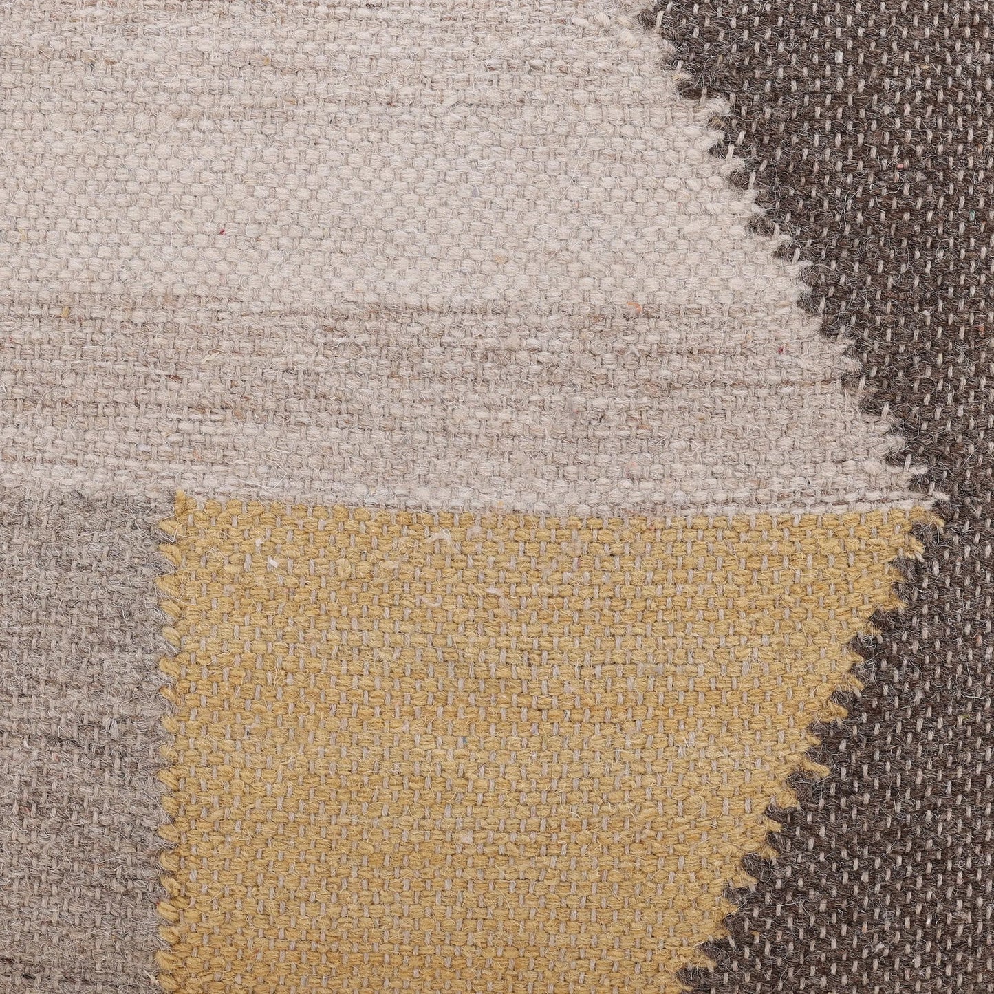 004 SI-2350704 | Closeup | Dimitri Pillow by Arch & Plane in yellow multicolor. Made from handwoven wool, cotton cover in a transitional style.