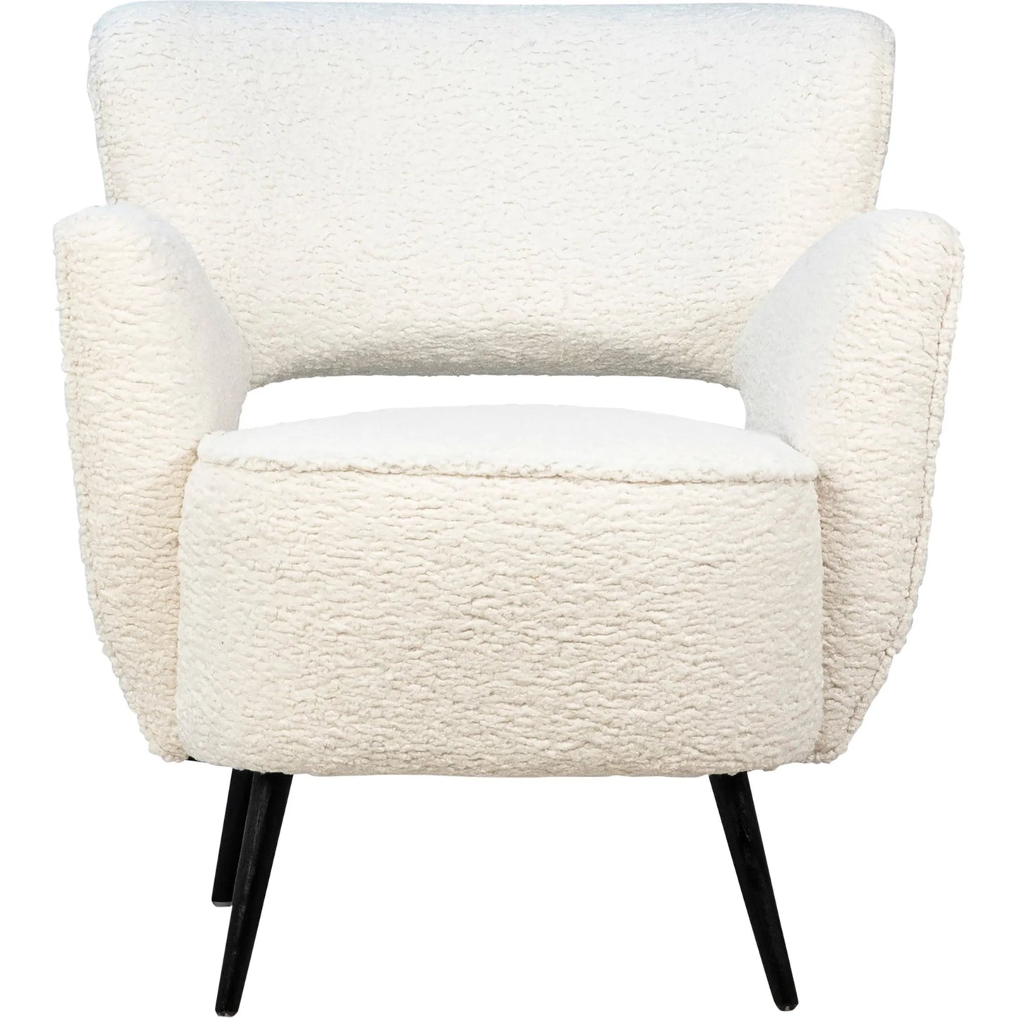 002 SI-2075477 | Additional Silo | Zayne Faux Fur Occasional Chair by Arch & Plane in white, black and natural white faux fur, matte black finish. Made from faux sheepskin upholstery, solid hardwood in a modern style.