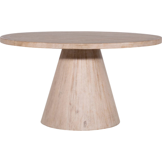 001 SI-1924502 | Primary Silo | Clint Round Reclaimed Pine Pedestal Dining Table by Arch & Plane in light brown. Made from reclaimed pine in a modern style.