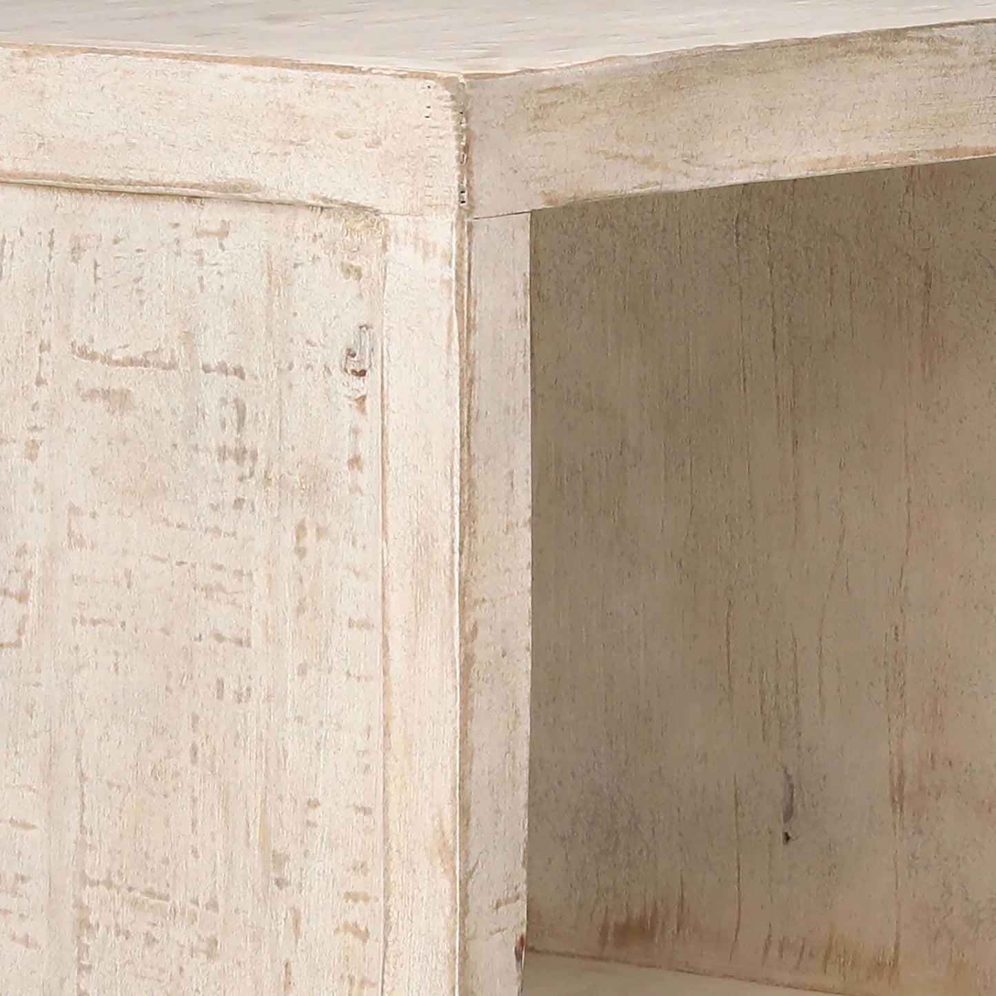003 SI-2075244 | Closeup | Stark Minimalist Side Table by Arch & Plane in natural, brown, white and light warm wash finish. Made from reclaimed pine wood in a modern style.