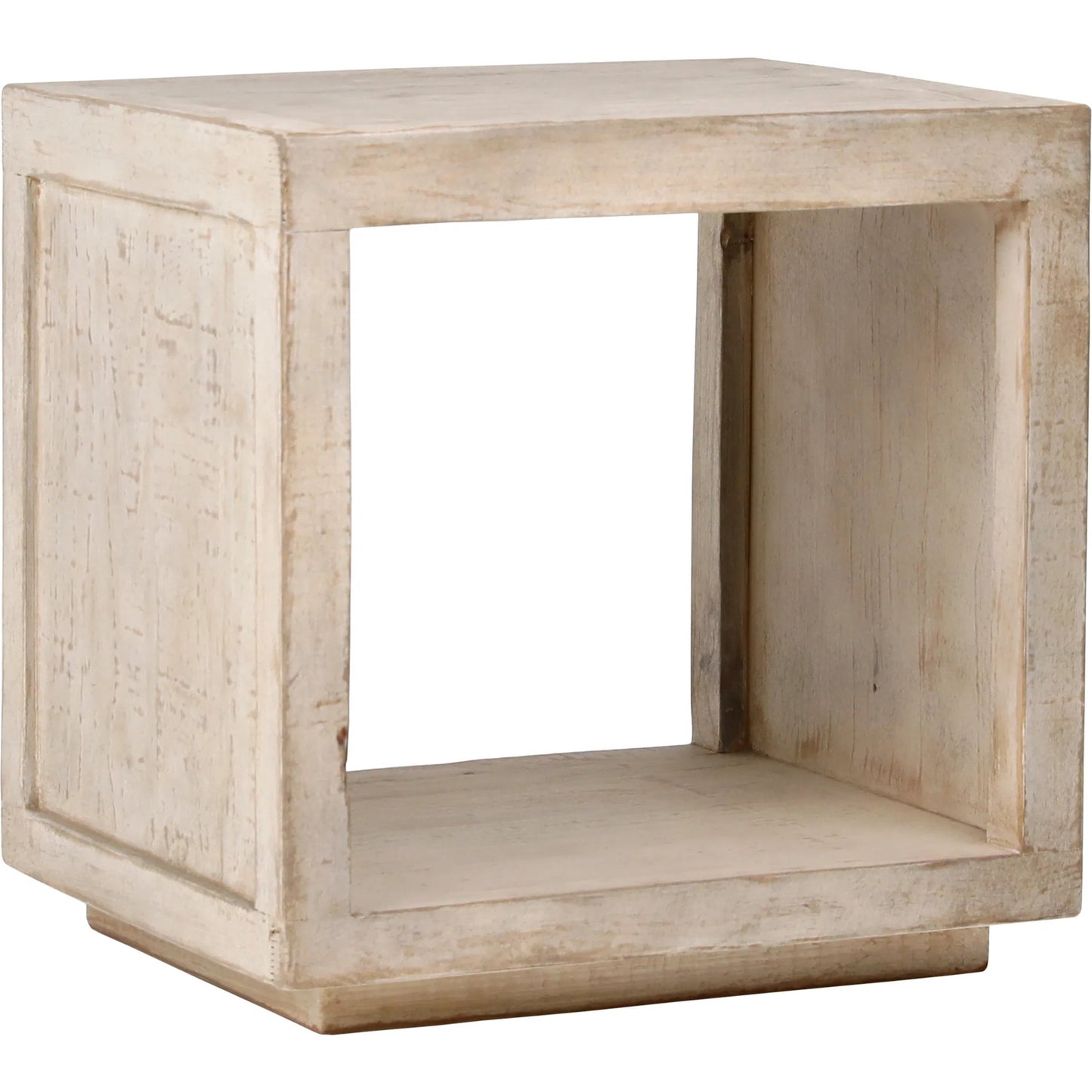 001 SI-2075244 | Primary Silo | Stark Minimalist Side Table by Arch & Plane in natural, brown, white and light warm wash finish. Made from reclaimed pine wood in a modern style.