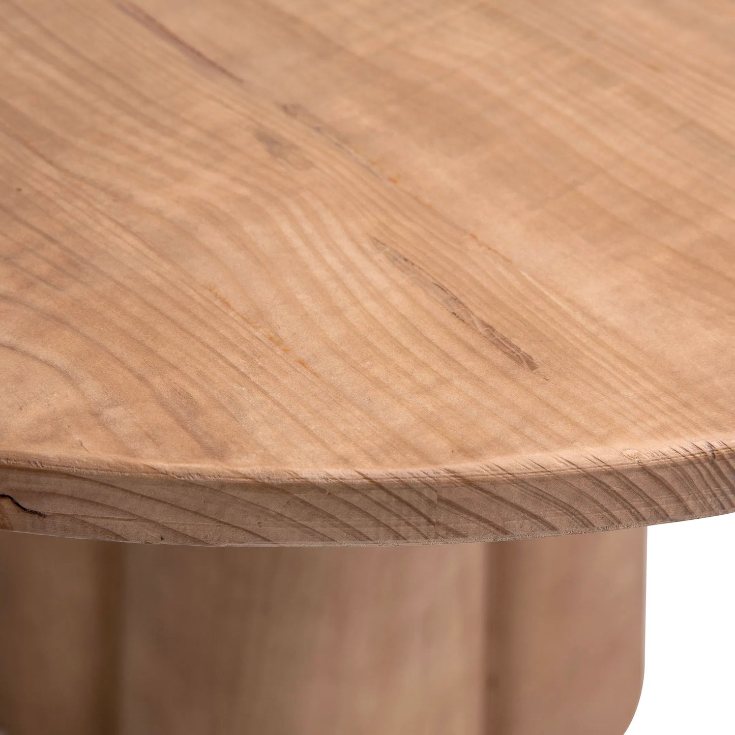 003 SI-2350786 | Closeup | Lisette Dining Table by Arch & Plane in natural. Made from solid reclaimed pine wood in a transitional style.