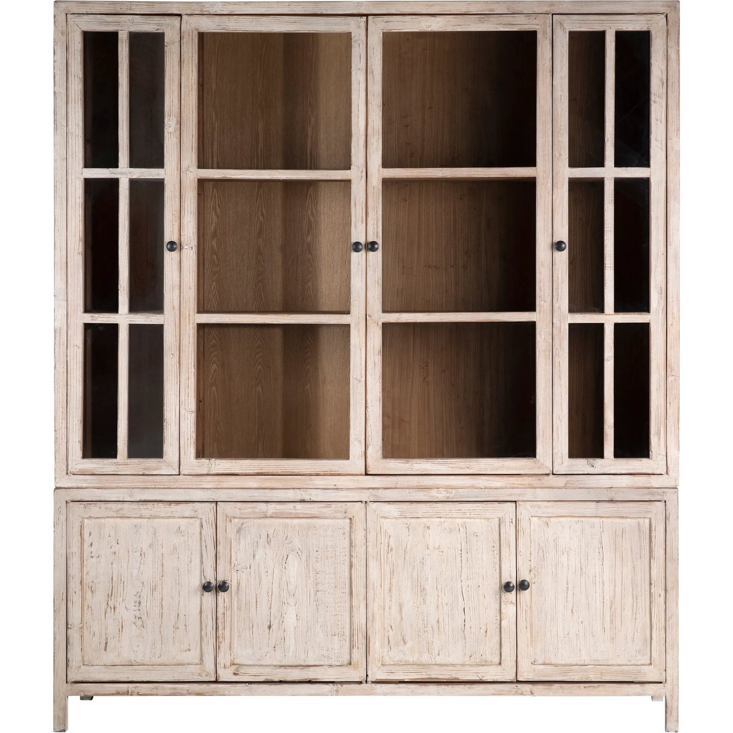 002 SI-2075316 | Additional Silo | Evangeline Reclaimed Wood Cabinet by Arch & Plane in light brown, natural and light warm wash finish. Made from reclaimed pine wood, glass, iron in a modern style.