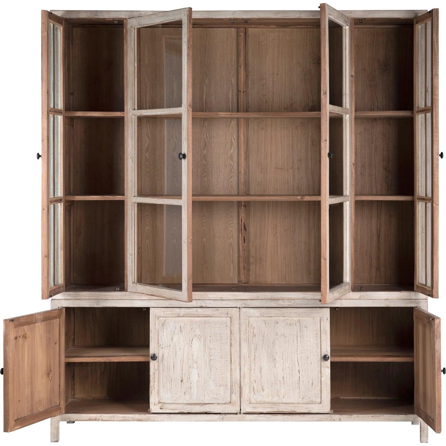 005 SI-2075316 | Additional Silo | Evangeline Reclaimed Wood Cabinet by Arch & Plane in light brown, natural and light warm wash finish. Made from reclaimed pine wood, glass, iron in a modern style.