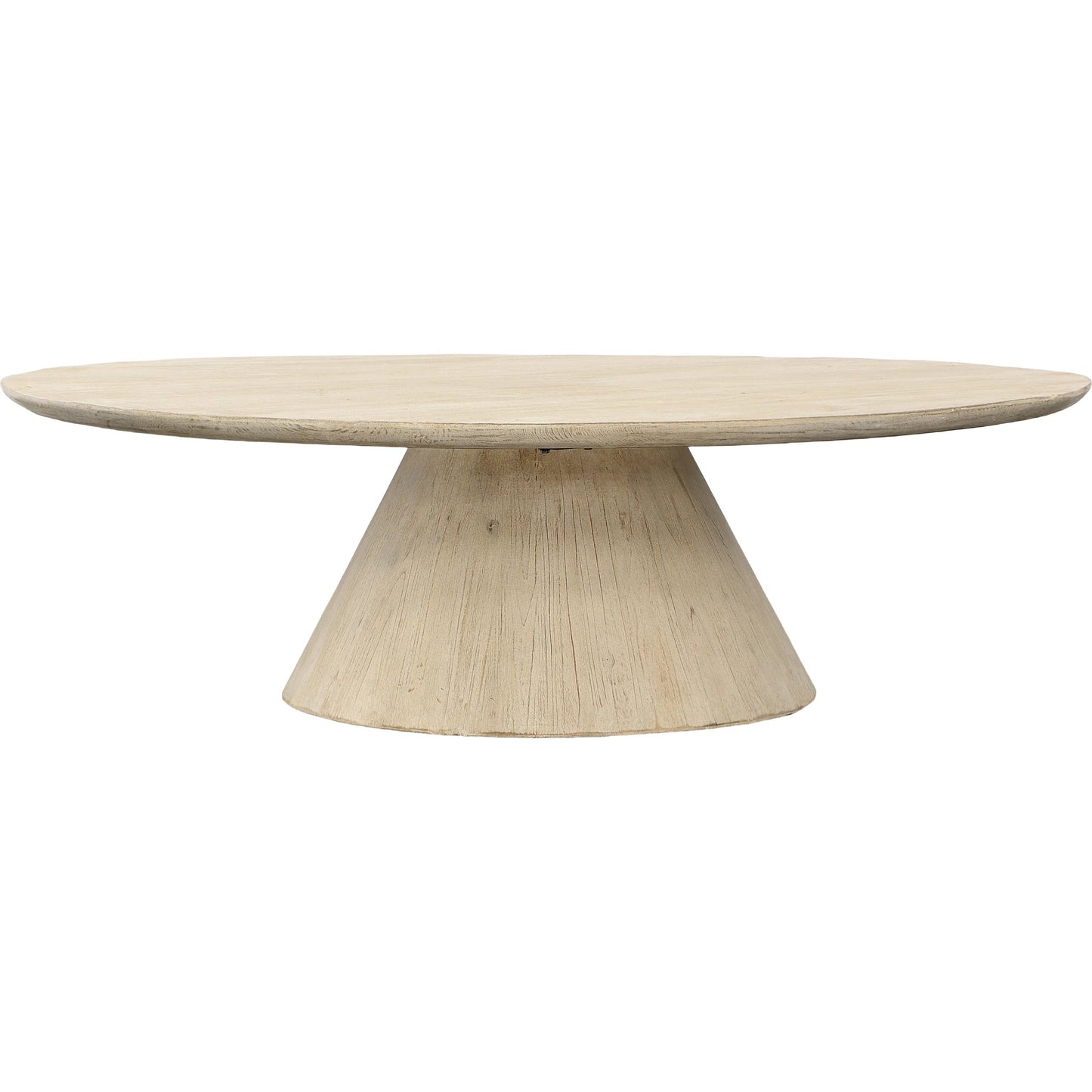 001 SI-2075415 | Primary Silo | Reclaimed Pine Oval Coffee Table by Arch & Plane in natural, light brown and light warm wash finish. Made from reclaimed pine wood in a modern style.