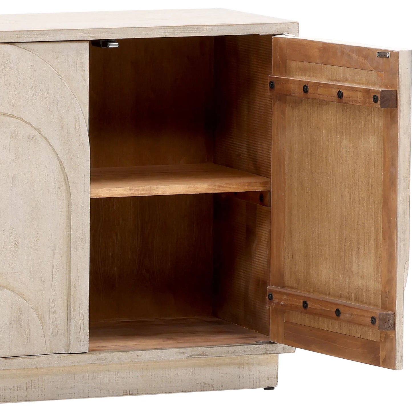 006 SI-2350795 | Closeup | Virgie Sideboard by Arch & Plane in light warm wash. Made from reclaimed pine wood in a transitional style.
