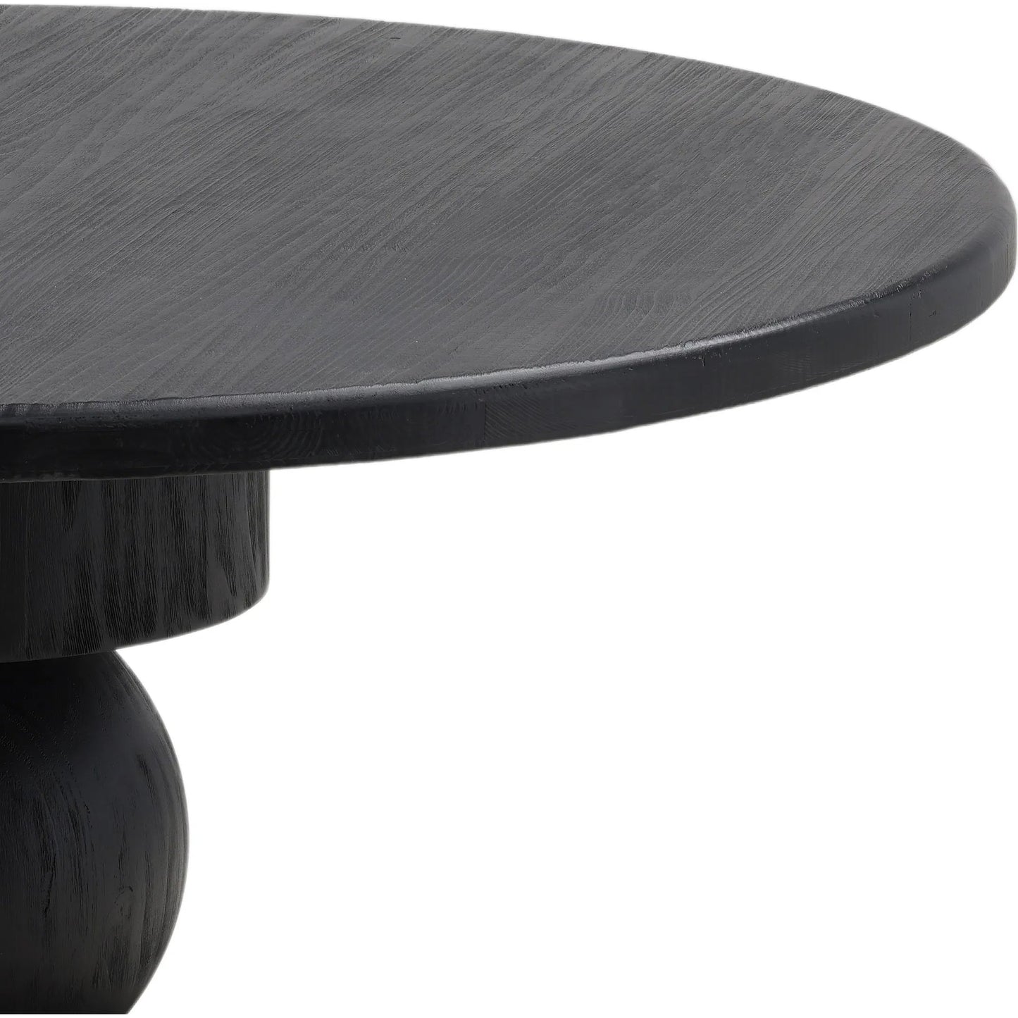 004 SI-2350796 | Closeup | Jareth Dining Table by Arch & Plane in matte black. Made from reclaimed pine wood in a modern style.